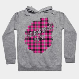 Hot Pink Plaid Adirondack Park w/ Text Hoodie